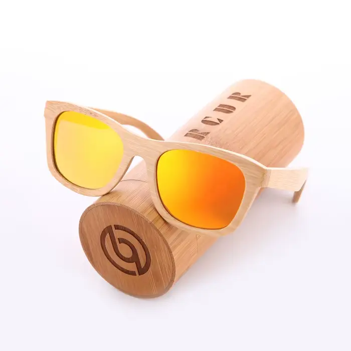Lunettes de soleil carrées rétro pour hommes et femmes, polarisées, bambou naturel, bois fait à la m