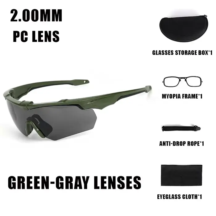 Lunettes tactiques militaires d'extérieur, 2.0MM, coupe-vent, anti-poussière, prise de vue CS UV400,