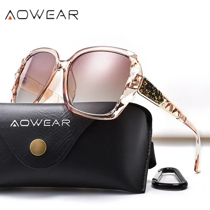 Femmes luxe dégradé surdimensionné lunettes de soleil femmes polarisées carré Vintage lunettes de so