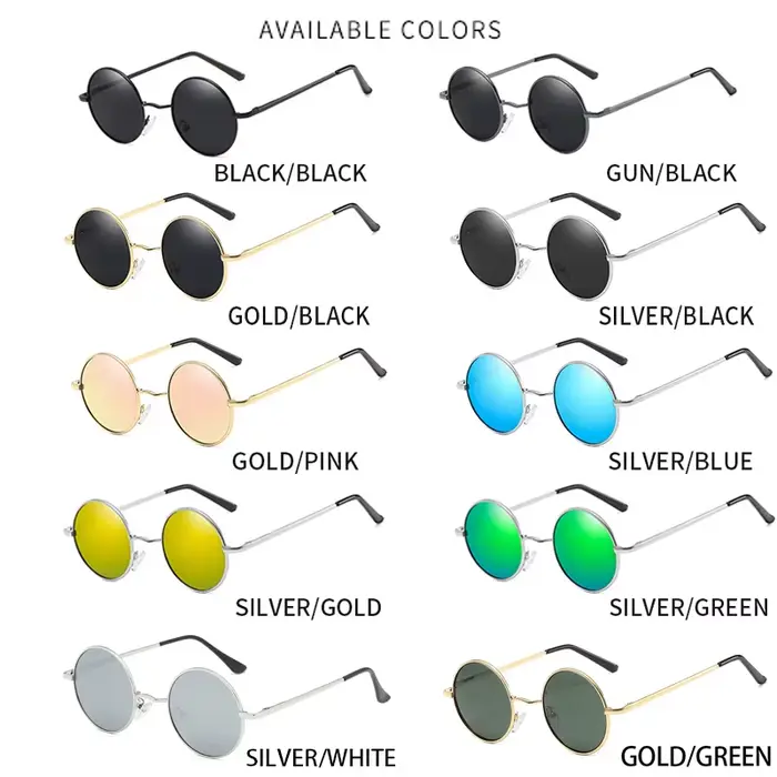 RUOBO – lunettes de soleil rétro polarisées à monture métallique ronde