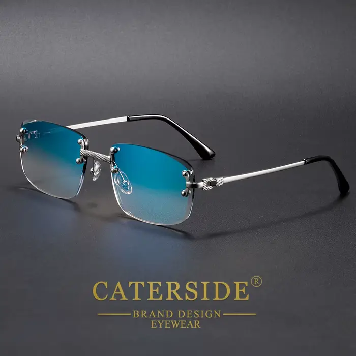 CATERSIDE mode lunettes de soleil sans cadre hommes femmes luxueux fête en plein air lunettes de sol