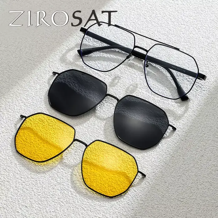 ZIROSAT 8602 lunettes de soleil polarisées hommes femmes pince magnétique