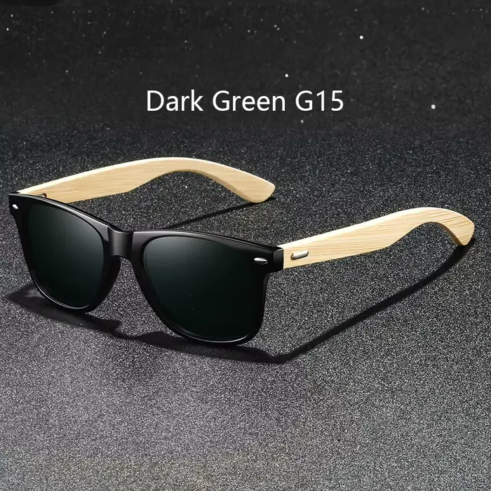 Lunettes de soleil vintage classiques en bois de bambou, monture carrée, pour hommes et femmes, idéa