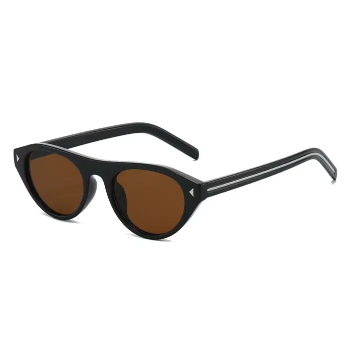 Lunettes de soleil vintage rondes œil-de-chat pour femmes, nouvelle mode, rivets sexy, lunettes de s