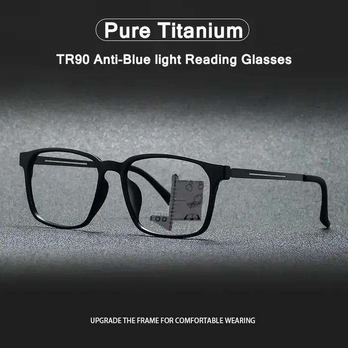 Lunettes de lecture progressives en titane pur pour hommes et femmes, lunettes à réglage de la lumiè
