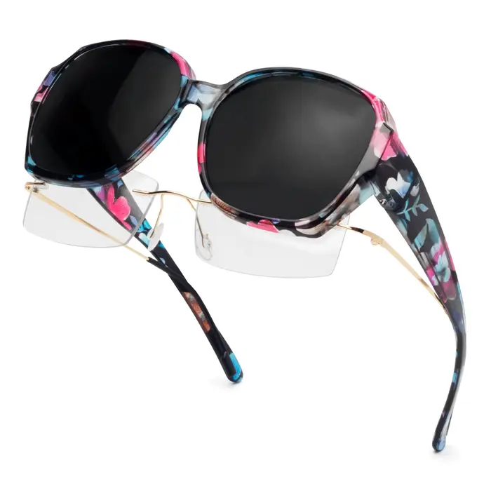 Lunettes de soleil à porter par-dessus des lunettes de vue pour hommes et femmes, légères, monture c