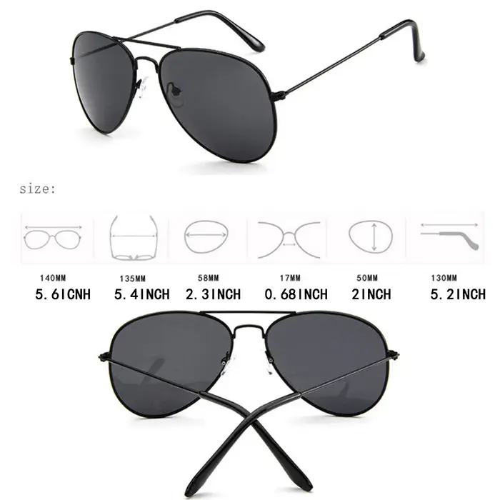 Ready Stock M'sia Original hommes lunettes de soleil UV400 pour voyage, conduite, mode aviateur alliage cadre