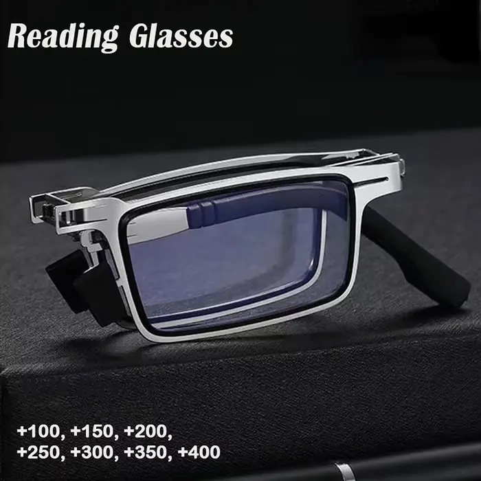 Lunettes de lecture pliantes rétro pour hommes/femmes, monture métallique, Anti-lumière bleue, avec 