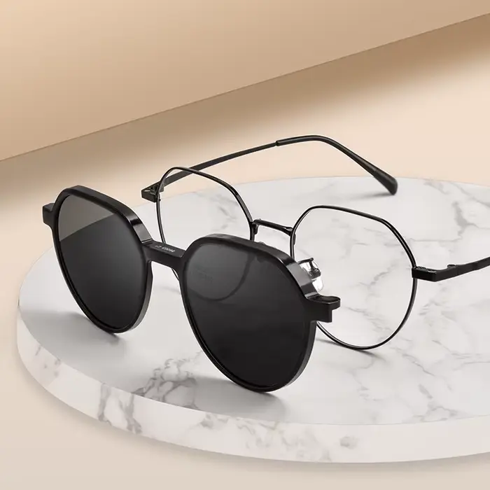 Lunettes de soleil polarisées à Clip, monture en alliage de titane pour femmes, pare-soleil optique 