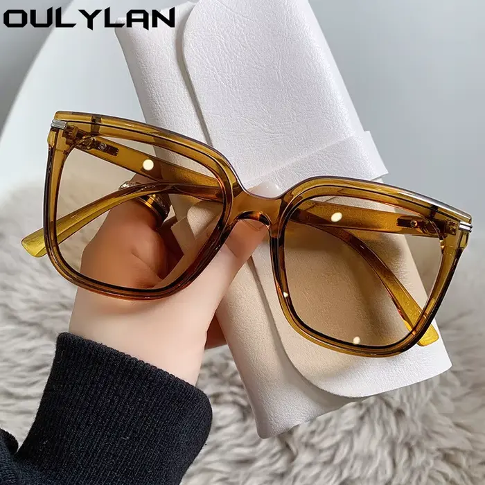 Oulylan Classis Vintage carré lunettes de soleil femmes surdimensionné