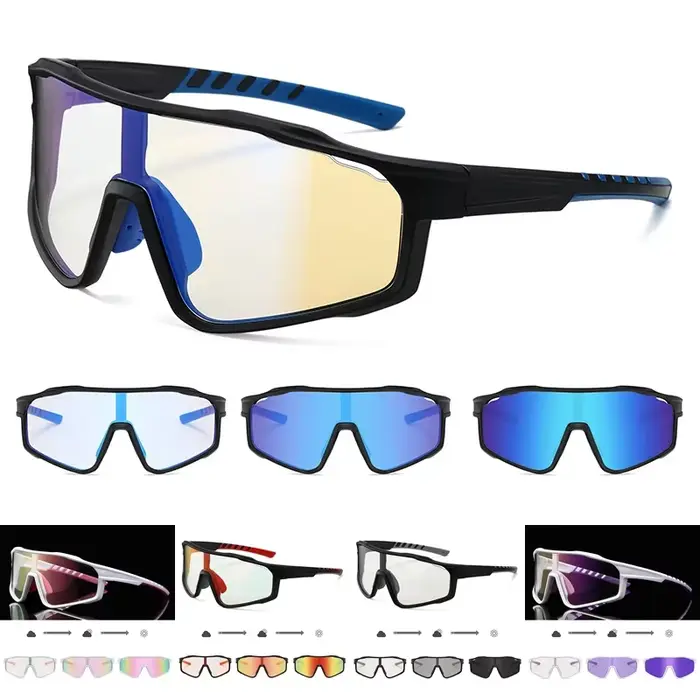 Lunettes de cyclisme photochromiques pour hommes femmes jeunes UV400 vtt sport Baseball