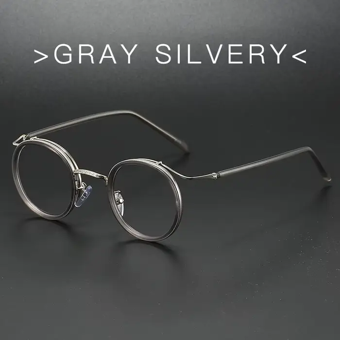 Monture de lunettes de luxe de marque rétro, monture ronde pour hommes et femmes, alliage d'acier in