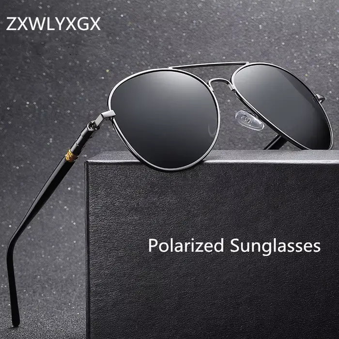 Lunettes de soleil hommes polarisées mode classique pilote lunettes de soleil pêche conduite lunette