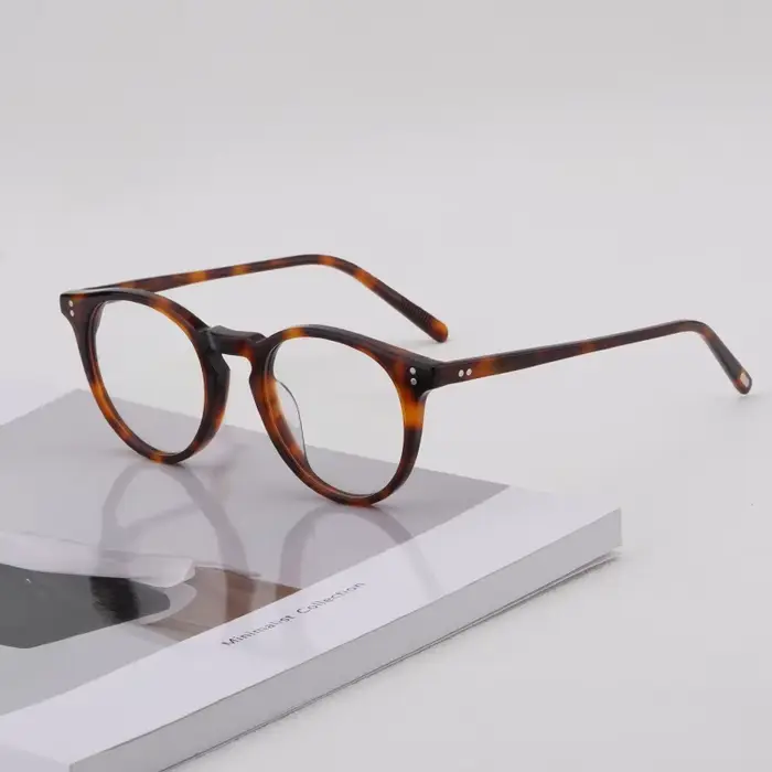 O'Malley montures de lunettes en acétate montures de lunettes rondes myopie Prescription Anti lumièr