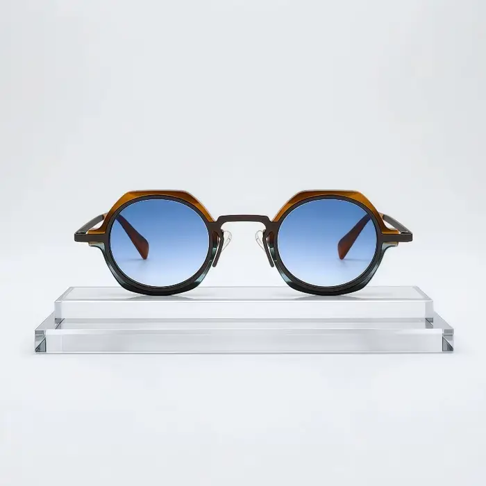 ChicOptix classique Punk rétro mode lunettes de soleil UV400 rond à la mode conduite haute qualité a