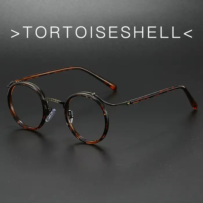 Monture de lunettes de luxe de marque rétro, monture ronde pour hommes et femmes, alliage d'acier in
