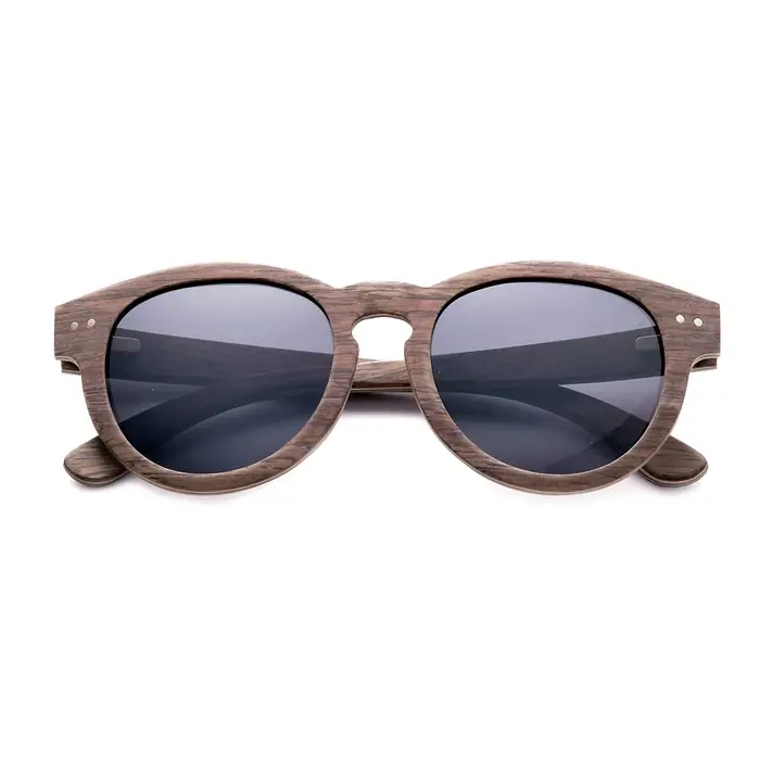 Lunettes de soleil en bois naturel pour femmes et hommes, placage de noyer, lunettes de luxe de styl