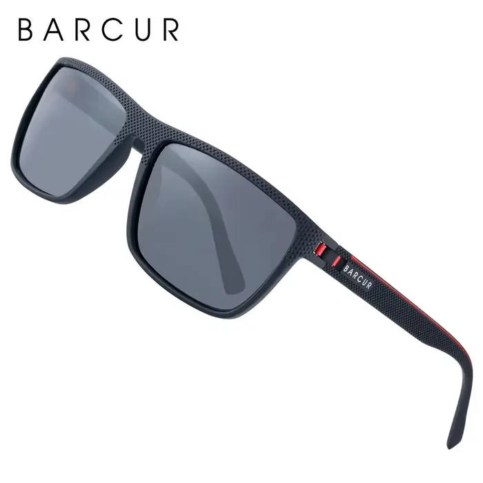 BARCUR – lunettes de soleil polarisées TR90, pour la conduite, carrées, pour hommes et femmes, légèr