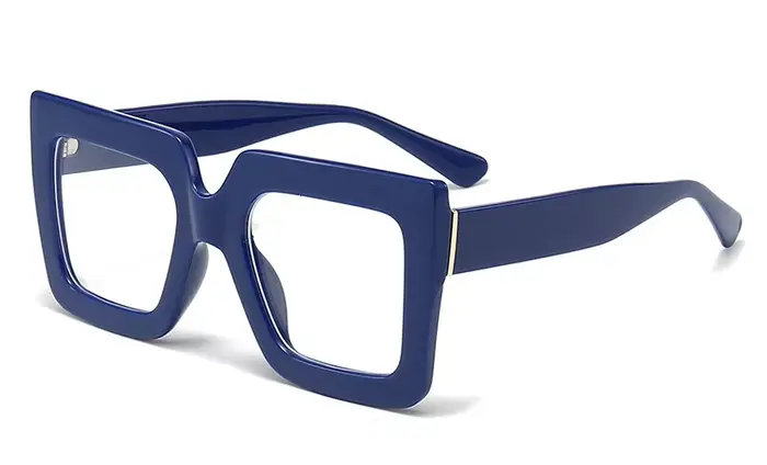 Monture de lunettes carrée surdimensionnée pour femmes, nouvelle mode, lentille claire, grandes lune