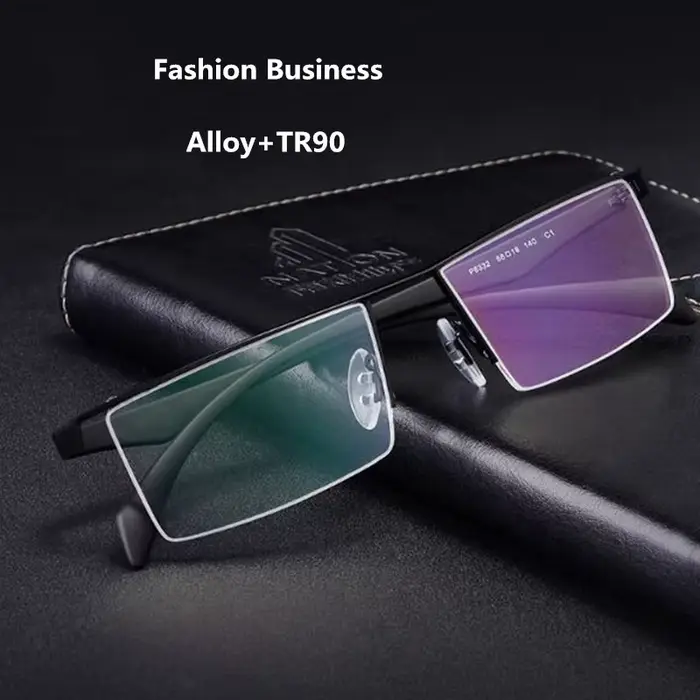 P8332 lunettes d'affaires montures hommes lunettes optiques lunettes de Prescription cadre grand vis