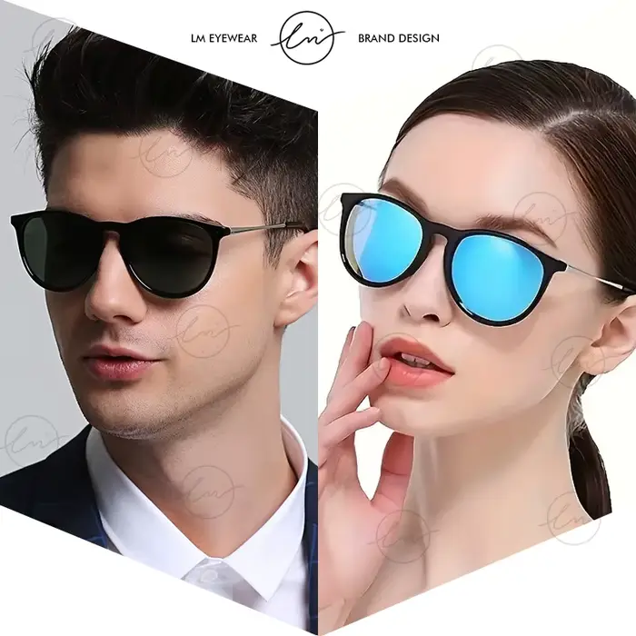 LM Vintage léopard cadre femmes lunettes de soleil polarisées mode hommes