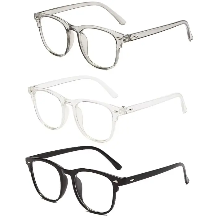 Lunettes carrées classiques noires pour hommes