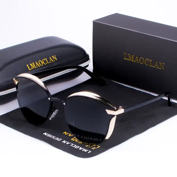 LMAOCLAN-Lunettes de soleil polarisées œil de chat pour femme, vintage, marque de styliste, de luxe,