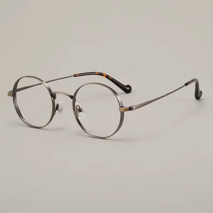 Lunettes de créateurs de marques de niche, monture ronde en titane pur, petites lunettes vintage pou