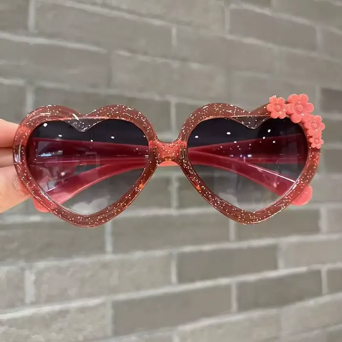 Coeur enfants lunettes de soleil mode garçons filles en plein air mignon Protection UV lunettes de s