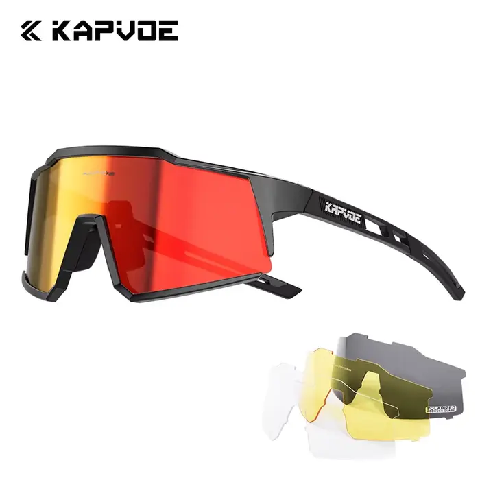 Kapvoe lunettes de cyclisme lunettes de sport lunettes de soleil pour hommes femmes lunettes de rand