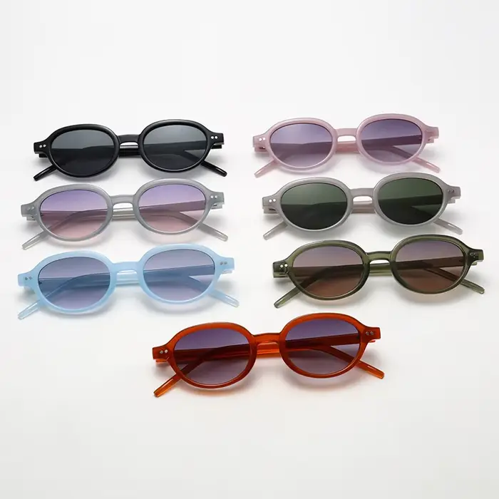 DDDLONG rétro mode ovale Punk Y2k lunettes de soleil femmes hommes lunettes de soleil Vintage UV400 