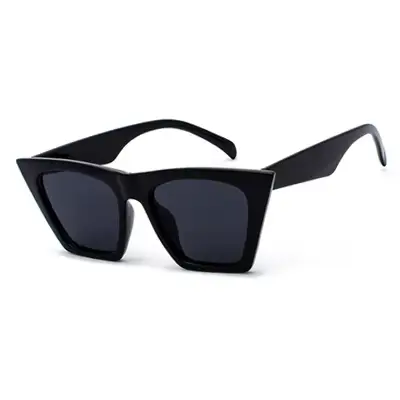 Hipster bleu lunettes de soleil pour femmes concepteur rétro surdimensionné oeil de chat carré UV400