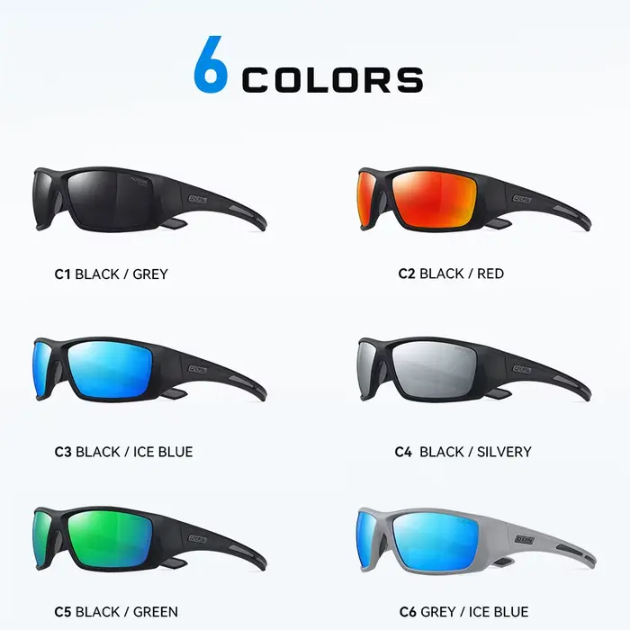KDEAM-Lunettes de soleil de cyclisme polarisées pour hommes, grande élasticité, matériau TR90, lunet