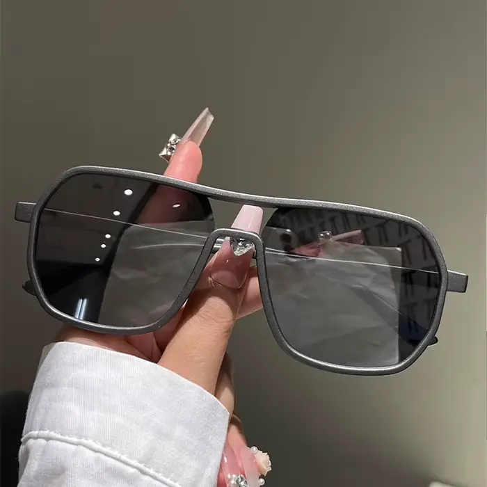 KAMMPT lunettes de soleil à jante irrégulière hommes 2025 nouvelle mode Vintage Double pont nuances femmes