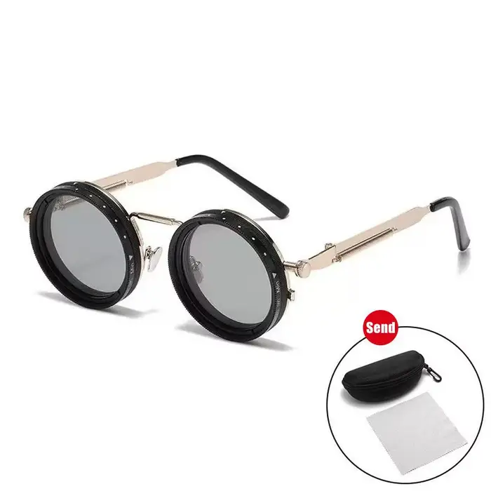 Lunettes de soleil polarisées ND réglables - Monture en aluminium-magnésium de style aviation avec v