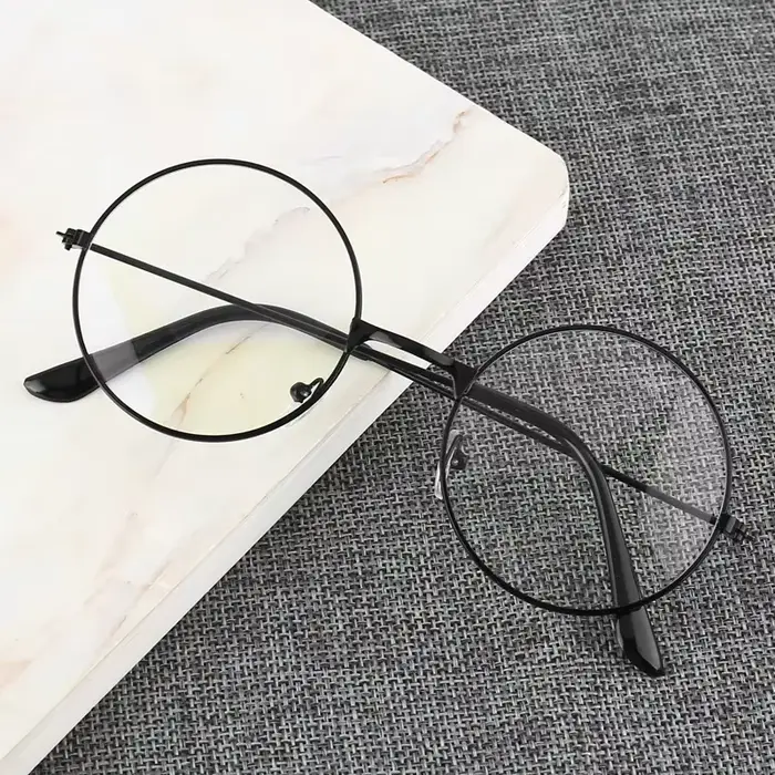 Lunettes rondes Anti-lumière bleue pour ordinateur, jeux de jeu, Protection des yeux, lunettes décor