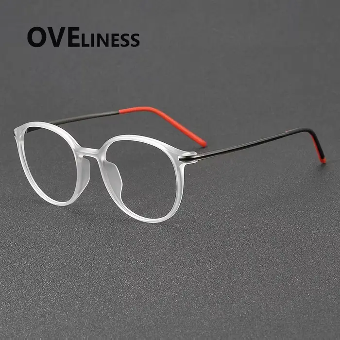 2025 acétate titane lunettes cadre pour hommes femmes marque Design rétro Vintage rond lunettes cadr