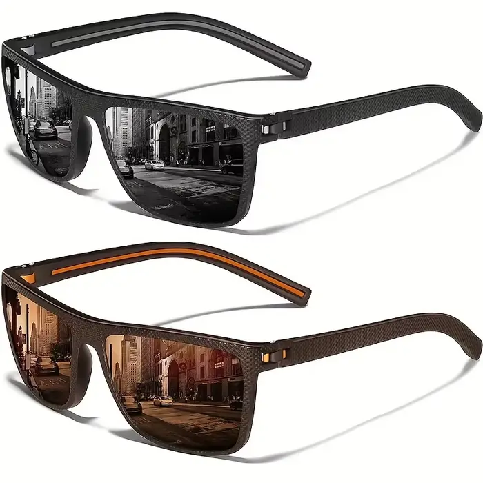 Lunettes de soleil polarisées carrées pour hommes et femmes, monture légère