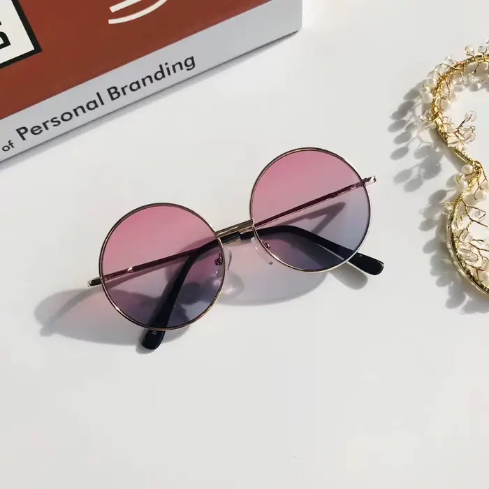 Lunettes de soleil à monture ronde en métal pour enfants de 2 à 8 ans, style britannique, nouvelle c