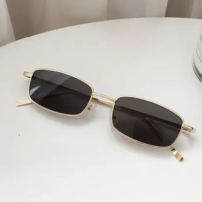 Petites lunettes de soleil rectangulaires pour hommes et femmes, lunettes de soleil carrées vintage,