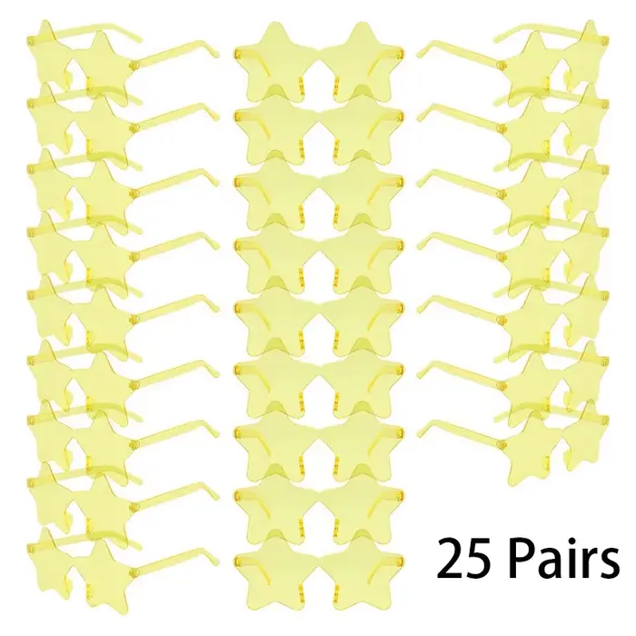 25 paires de lunettes de soleil sans bords en forme d'étoile pour hommes, mode mignon couleur bonbon
