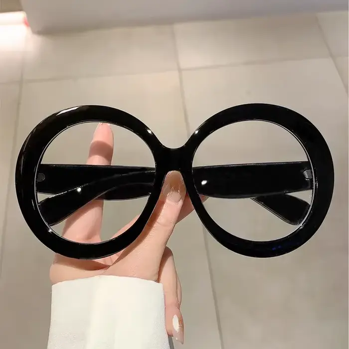 Lunettes anti-lumière bleue pour femmes et hommes, lunettes rondes optiques pour myopes, grand cadre