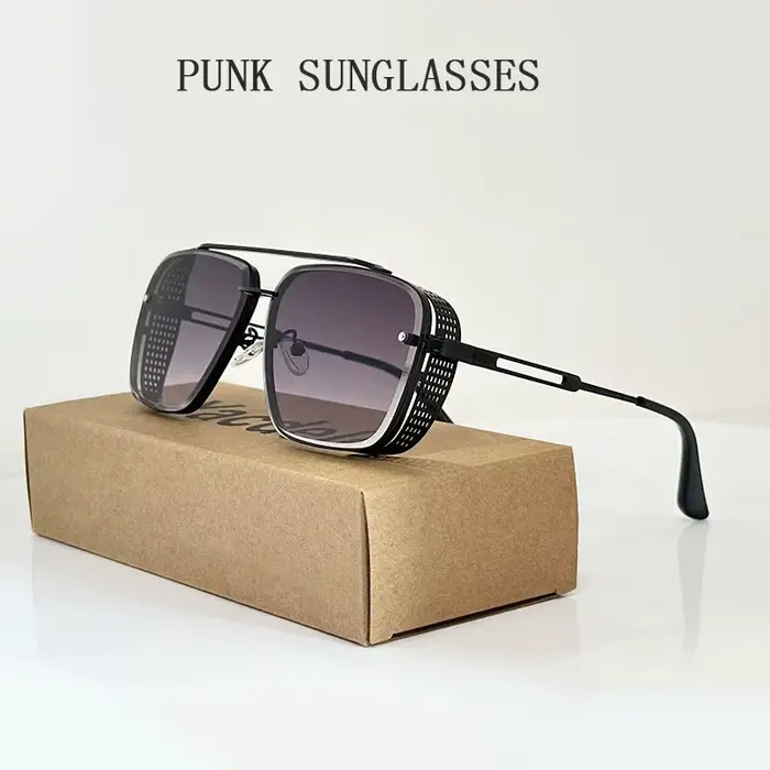 Lunettes de soleil rétro steampunk pour hommes et femmes