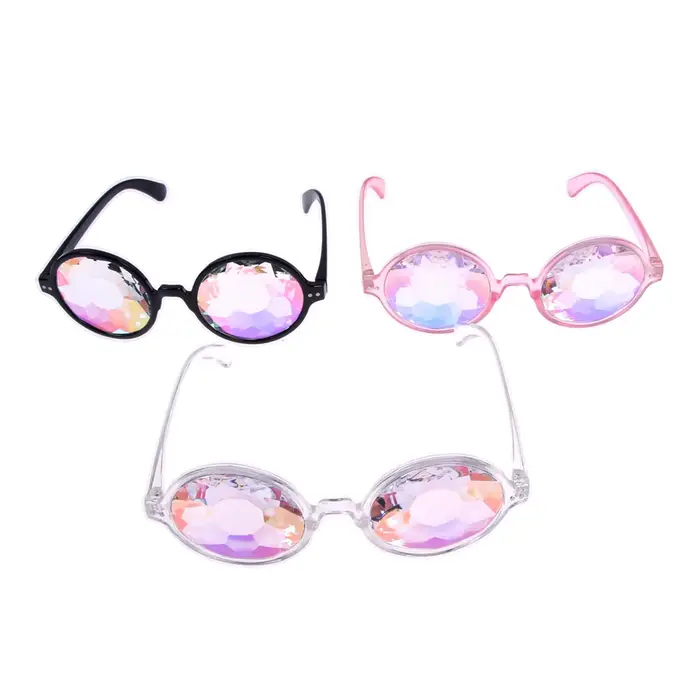 Lunettes de soleil Kaléidoscope rondes transparentes pour hommes et femmes