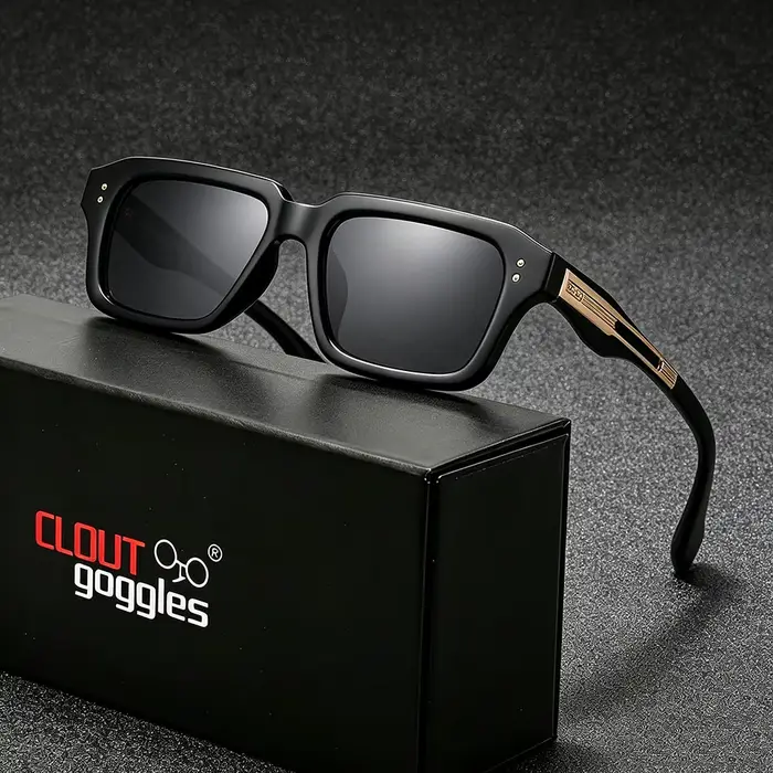 CLOUT GOGGLES Lunettes de soleil de marque de luxe pour hommes et femmes, monture carrée en alliage,