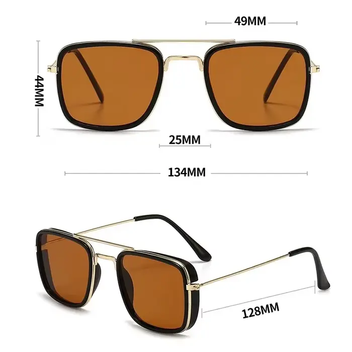 Lunettes de soleil carrées pour hommes et femmes