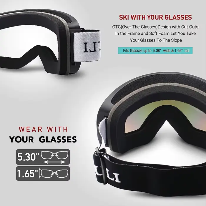 Lunettes de ski, Sports de neige d'hiver avec masque de ski Anti-buée à Double lentille