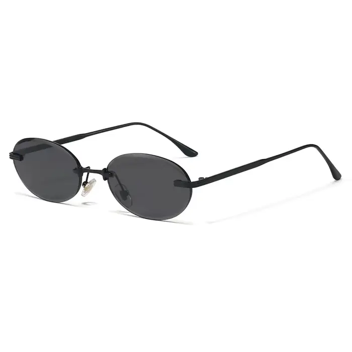 Les nouvelles lunettes ovales rétro Y2K élégantes et haut de gamme sans bordure sont des lunettes de