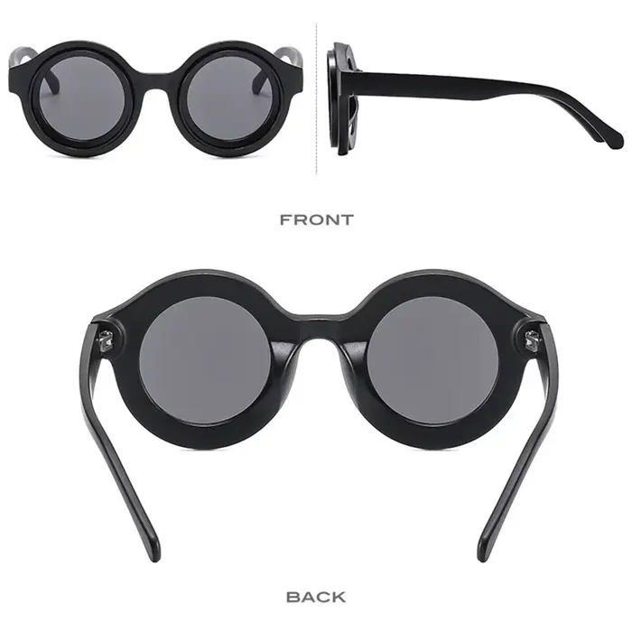 Lunettes de soleil rondes rétro tendance Hip Hop Street