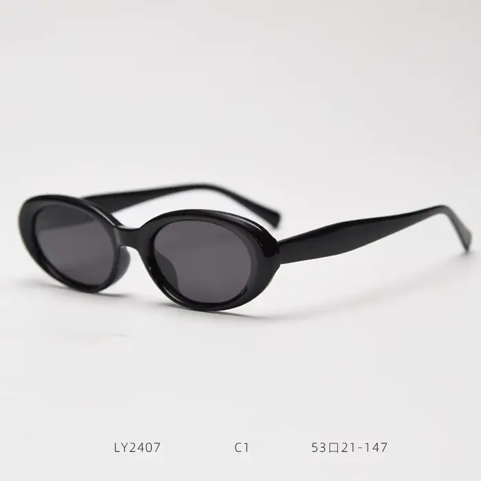 Lunettes de soleil vintage TR90 2407 pour hommes et femmes, lunettes de soleil ovales tendance, lune